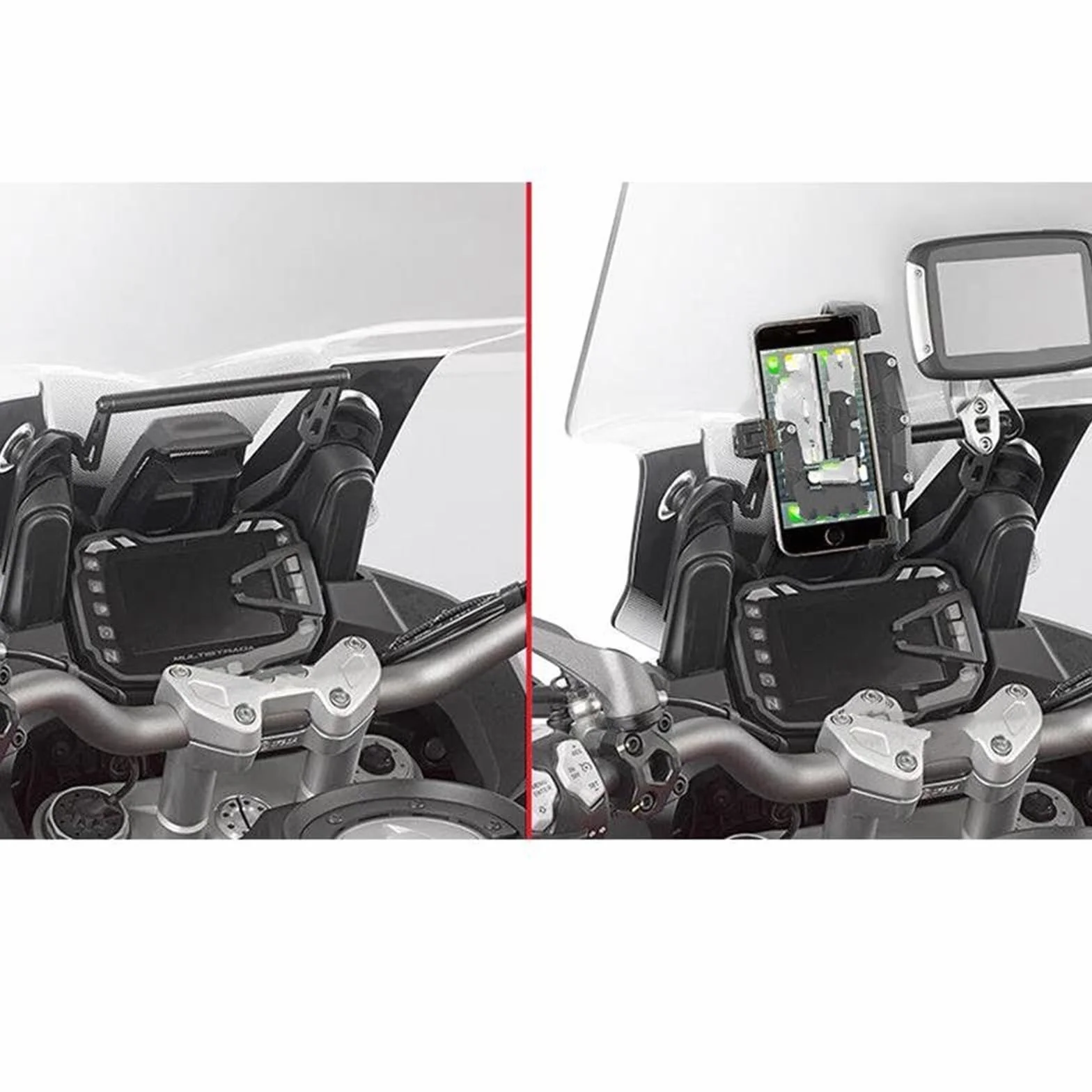 Ducati MULTISTRADA MTS 950/1200/S 1200S ENDURO 2020-2021 Telefono Piastra Staffa Supporto Per Navigatore GPS Moto 22 Mm NERO