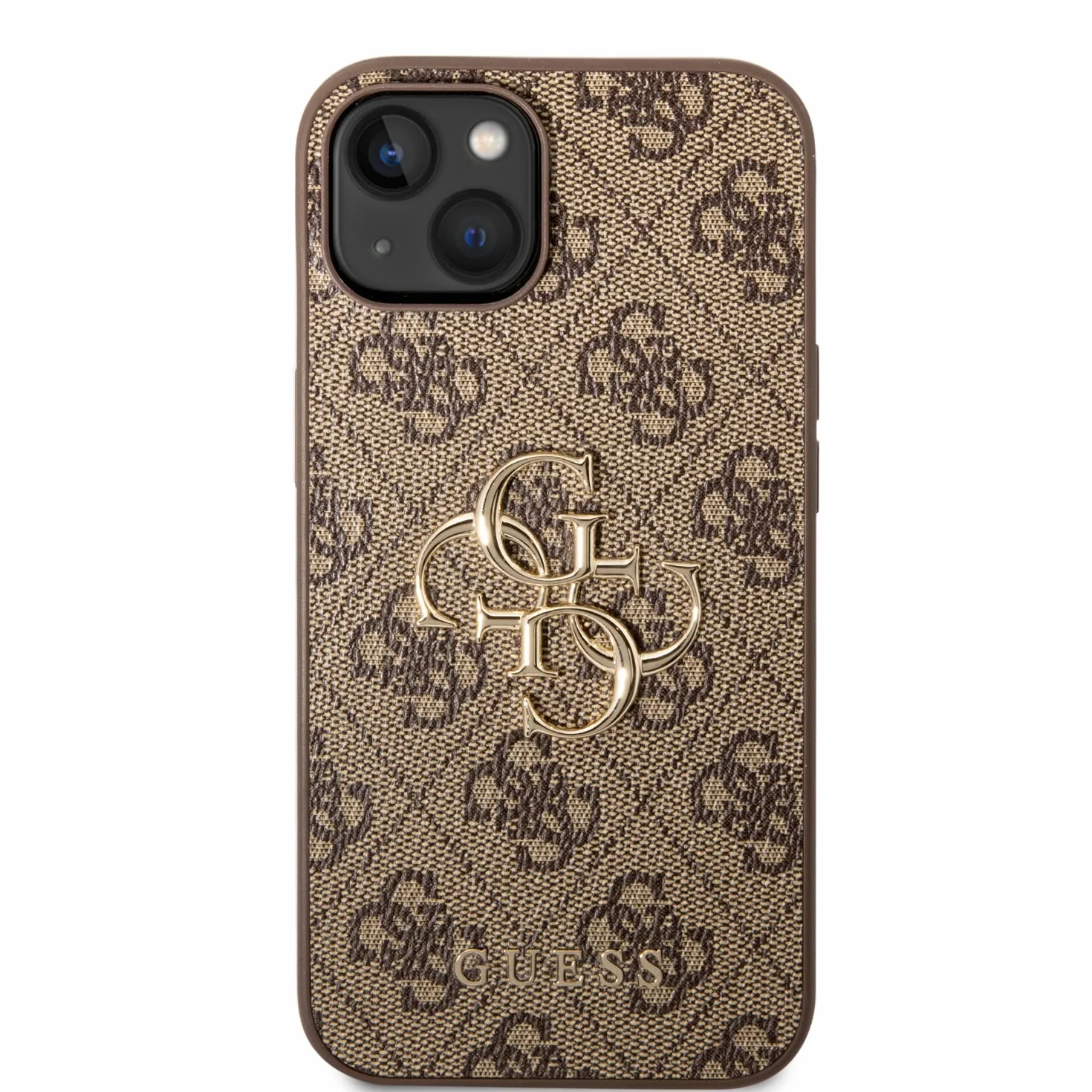 Guess Golden Logo compatibile con iPhone 14 e 13, colore marrone, GUHCP14S4GMGGR, nero