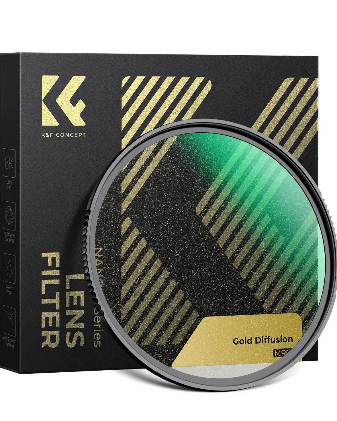 K&F CONCEPT Nano-Xcel 49mm Filtro Gold-Mist, Filtro Diffusore Dorato in Vetro Ottico con Effetto Tonalità Calda per Immagini e Video con 28 Strati Rivestimento Nano