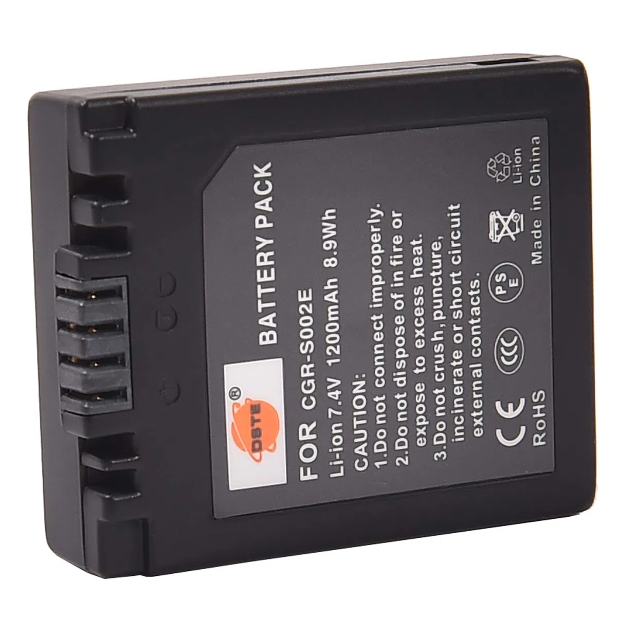 DSTE 2-Pacco Ricambio Batteria Compatibile per Panasonic S002E CGA-S002 CGA-S002A CGA-S002E DMW-BM7 DMC-FZ1 DMC-FZ2 DMC-FZ3 DMC-FZ4 DMC-FZ5 DMC-FZ10 DMC-FZ15 DMC-FZ20