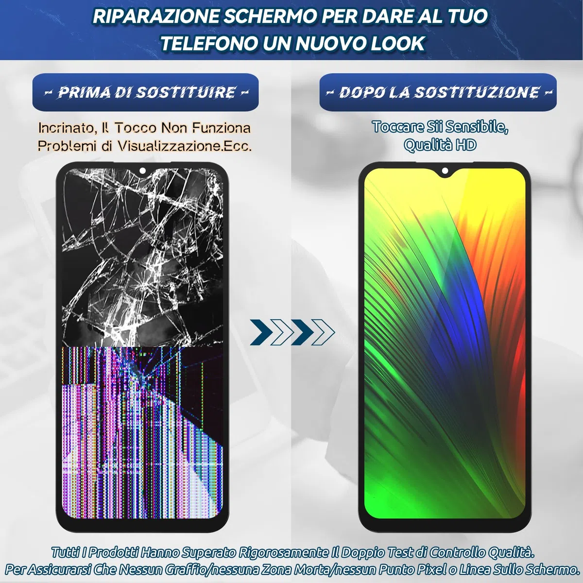 RongZy Schermo LCD per Samsung Galaxy A15 4G A155F Display Sostituzione per Samsung Galaxy A15 5G A156B Digitizer Assembly Vetro di Ricambio Touch Screen con Strumenti(6.5", Nero con Cornice)