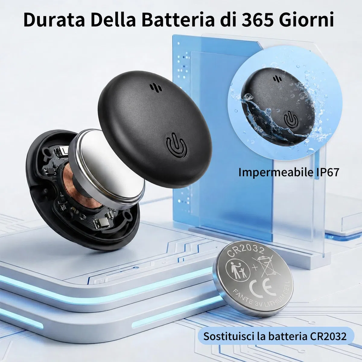 GPS Tracker per Auto, Compatibile Con Android e iOS, Localizzatore GPS Auto Per Nascosto, Magnetico Tracker, Tracker GPS Android senza Abbonamento Per Veicoli, Bagagli e Moto, IP68 impermeabile