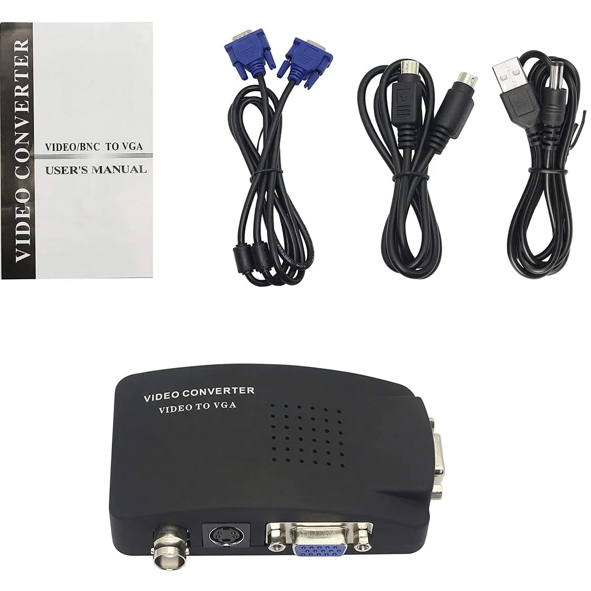 XMSJSIY BNC a vga, Convertitore Video CCTV Camera PC a TV Adattatore BNC Ingresso a vga Uscita Computer Portatile Monitor Converter per DVR Lettore DVD Supporto PAL NTS