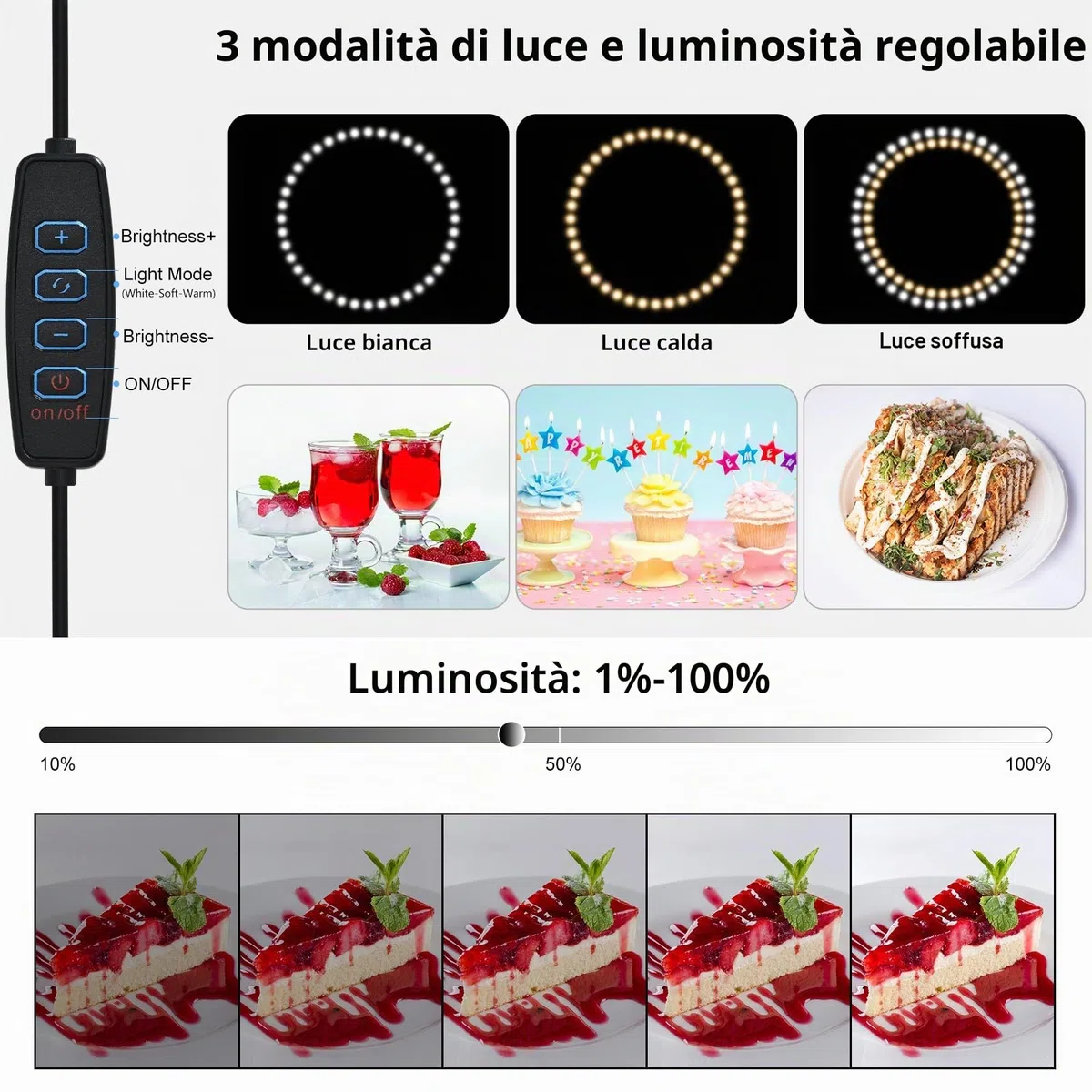 Light Box Fotografico 30x30 cm, Set Studio Fotografico Portatile con 120 LED Luci Regolabili, 6 Sfondi Lisci per Fotografare Prodotti Gioielli/Cosmetici/Alimentari
