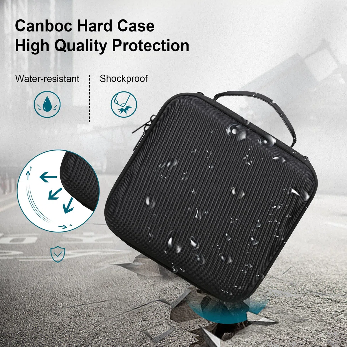 Canboc Custodia fotocamera DSLR Canon EOS Rebel T7/ R50/ R50 V/ R6 Mark II/ R100/ R8/ R7/ R5/ 90D/ 5D Mark IV e obiettivo 18-55 mm, borsa con tracolla e 3 divisori, nera (solo custodia)