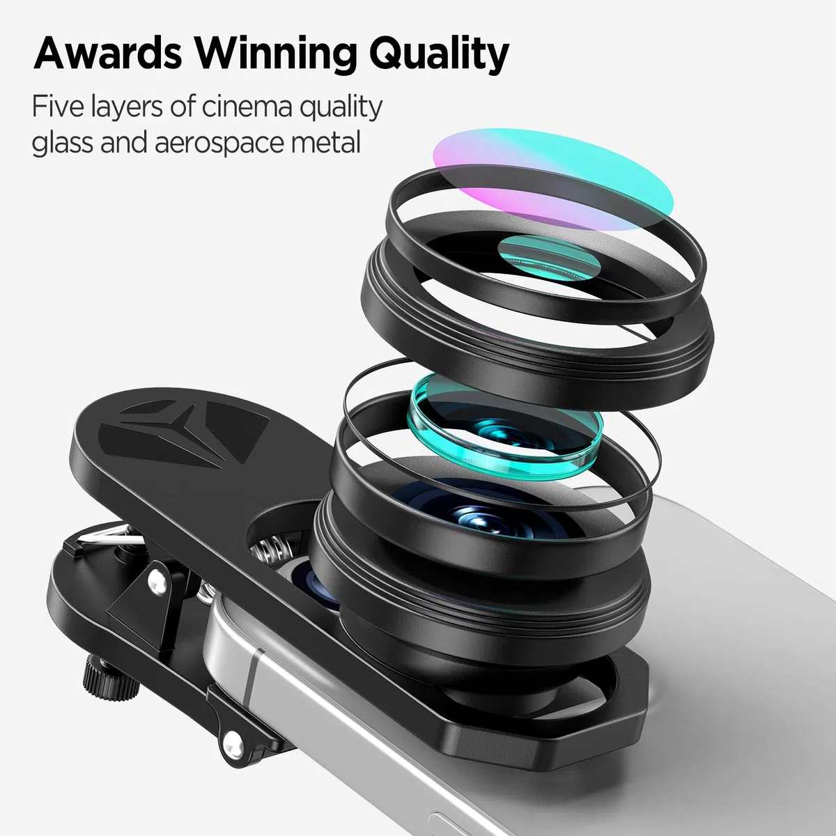 Obiettivo Fisheye HD 200° per iPhone e smartphone Samsung, nero