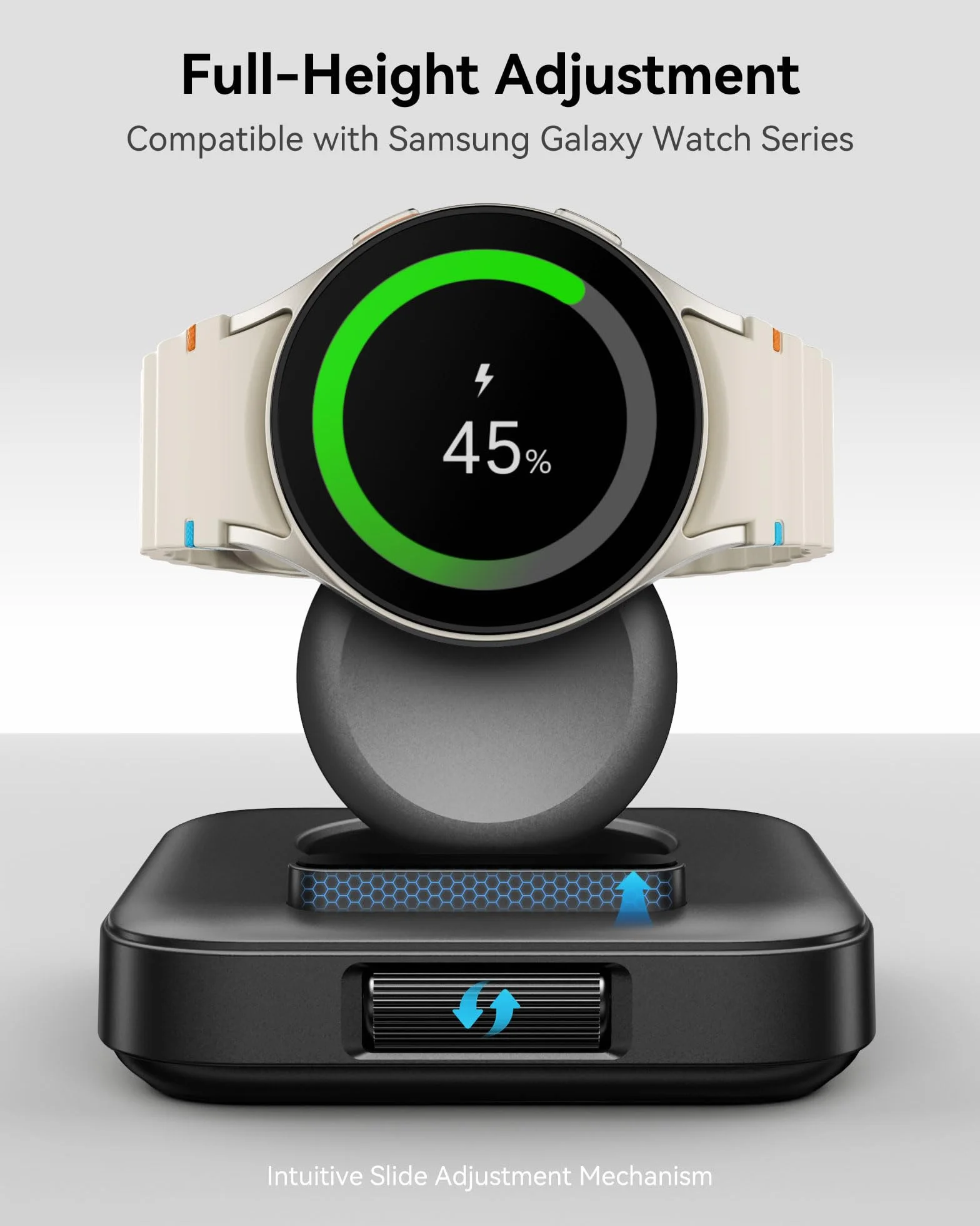 Caricatore Portatile per Samsung Galaxy Watch 8/8 Classic/7/Ultra/FE/6/6 Classic/5/5 Pro/4/4 Classic/3/Active 2/Active, 1800mAh Caricabatterie da Viaggio, SwanScout 303S (Nero)