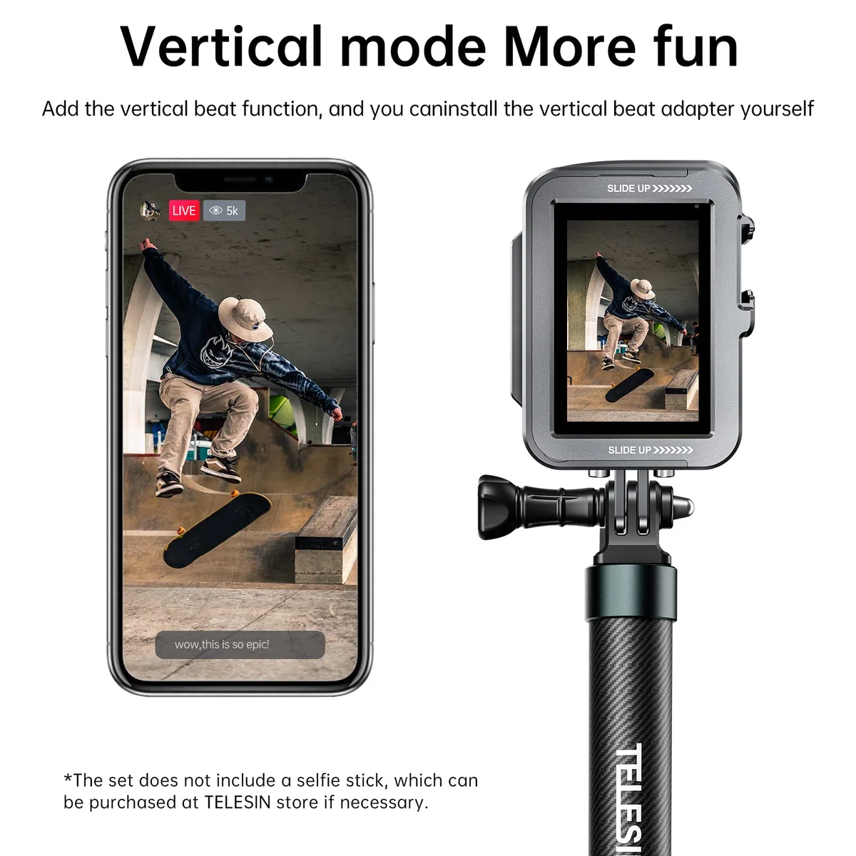 TELESIN Gabbia Verticale in Alluminio Custodia Protettiva Telaio per GoPro Hero 13 Hero 12 11 10 9, Compatibile con Go Pro con Filtro Obiettivo ND CPL con Cold Shoe Collegamento al Microfono Video