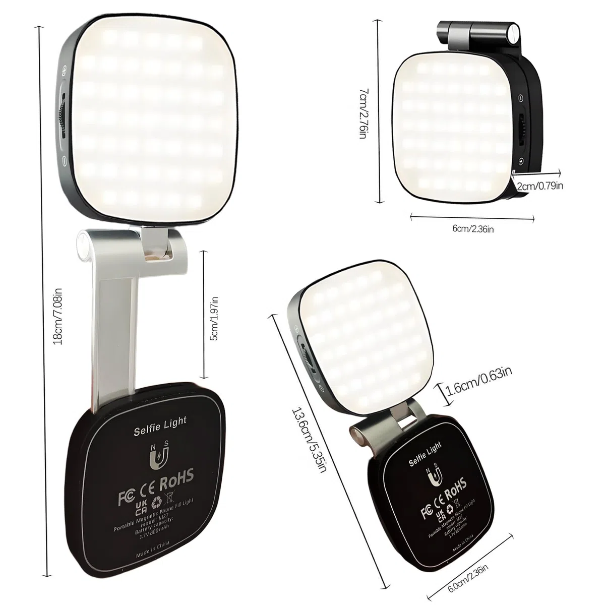Vibe LED - Luce magnetica per selfie per iPhone, luce del telefono con specchio, fissaggio istantaneo per MagSafe, per selfie, videoconferenze