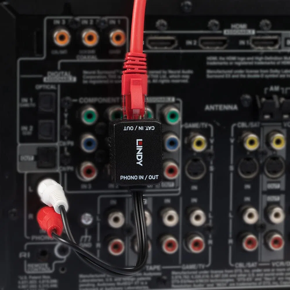 Lindy 70460 Extender Audio Stereo Cat.5/6 2X Rca, 100M