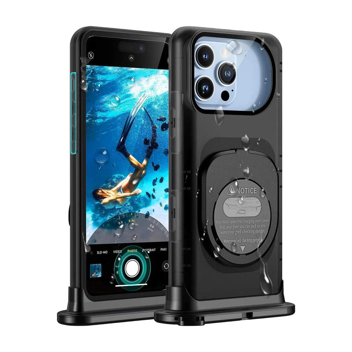 Lanhiem Custodia Impermeabile per iPhone 17/16 16 Pro/15 15 Pro/14 14 Pro/13 13 Pro, 30M/IPX8 Waterproof Cover Subacquea, Touch Screen e Pulsanti Subacquei Solo per iPhone 13 a 16 (6.1"-6.3")