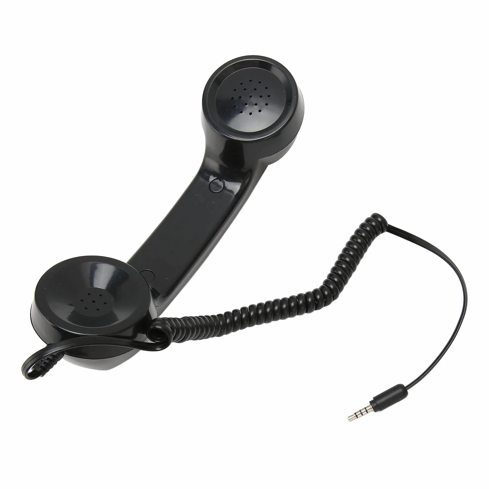 Microtelefono retrò, Ricevitore Telefonico retrò Sostitutivo, Ricevitore per Telefono Cellulare Portatile Universale per Smartphone, Computer con Jack per Cuffie da 3,5 Mm (Nero)