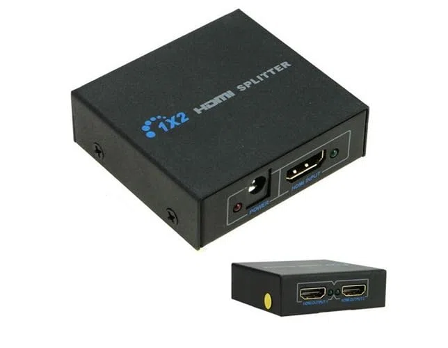 ICT Full HD HDMI 2 Porte HUB Splitter Amplificatore RIPETITORE 1080P V1.4 3D 1INX2OUT