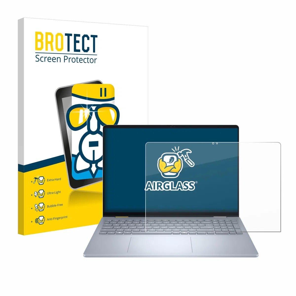 brotect Pellicola Protettiva Vetro per Dell 16 Plus-2-in-1 Protezione Schermo [Durezza Estrema 9H, Chiaro]
