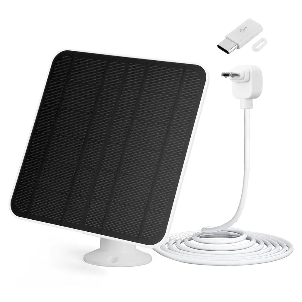Caricatore di pannello solare compatibile con spot Arlo Essential/XL Caricatore di pannello solare Arlo Essential 4W/6W impermeabile con cavo micro USB da 3 m e supporto murale