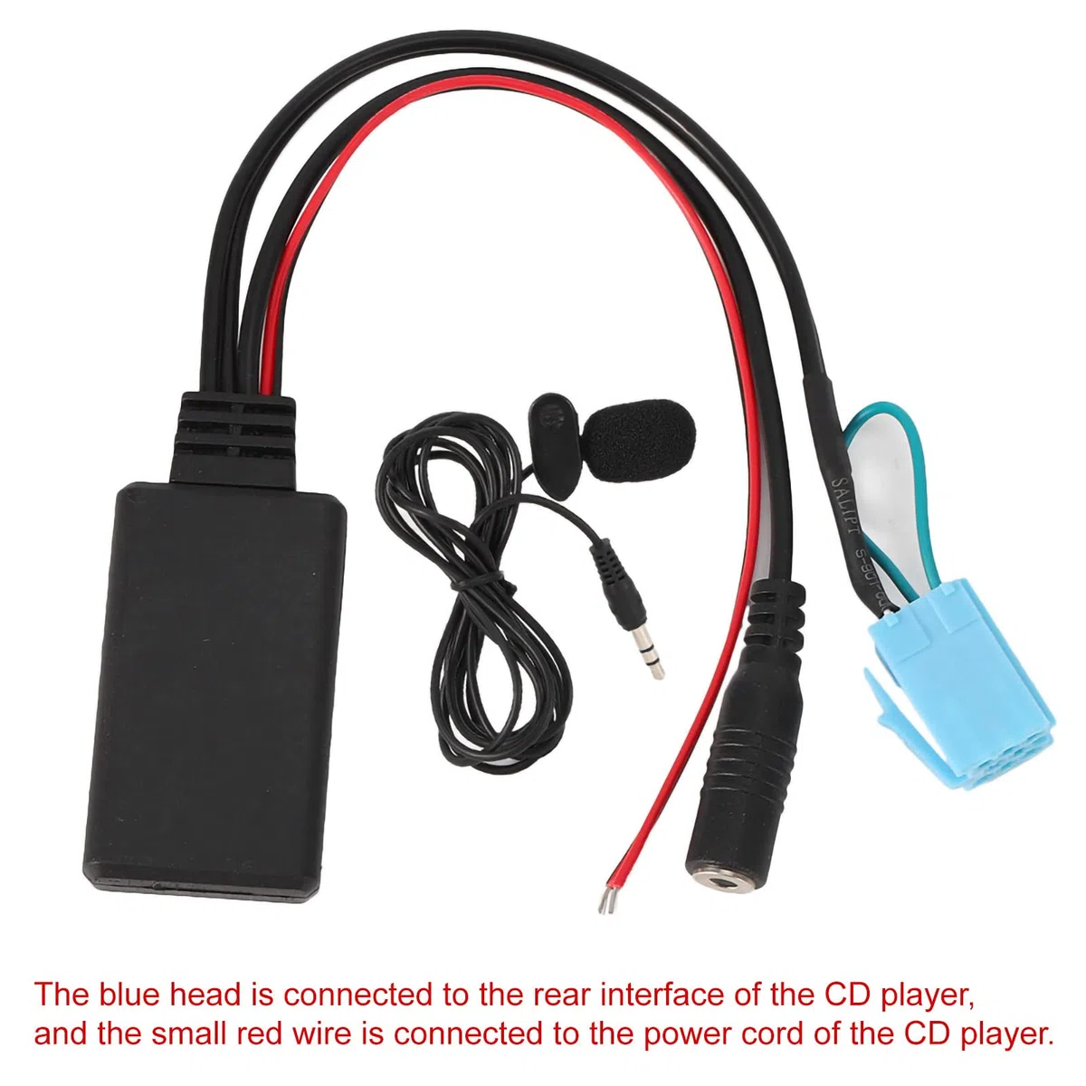 Qiilu Adattatore Bluetooth AUX IN 8 Pin con Microfono per Chiamate in Vivavoce Audio Stereo Cavo per Smart Fortwo 450
