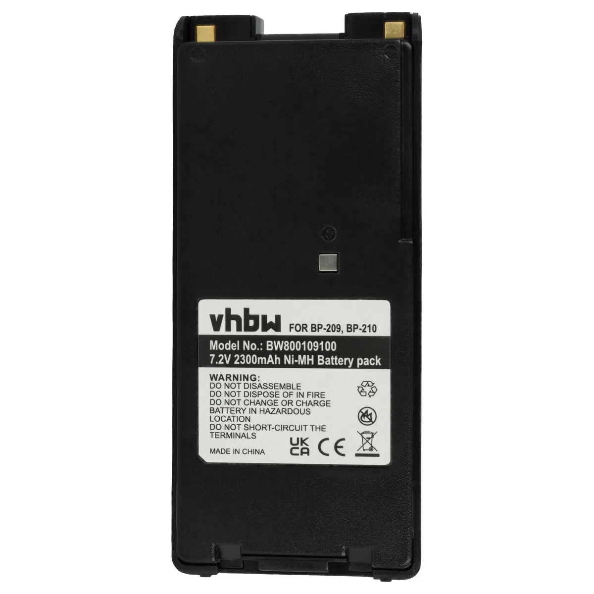 vhbw batteria compatibile con Icom IC-A24, IC-F11, IC-F11BR, IC-A6, IC-A6E, IC-A24E radio (2300mAh, 7,2V, NiMH) + clip
