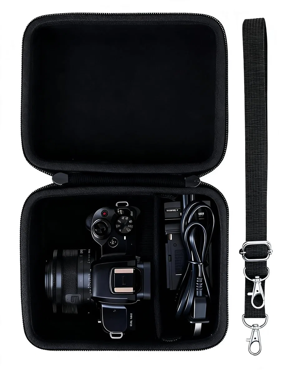 co2CREA Duro Viaggio Caso Copertina per Canon EOS M50 / Canon EOS M50 Mark II Fotocamera Mirrorless（Nero+con cinghie）（solo scatola）