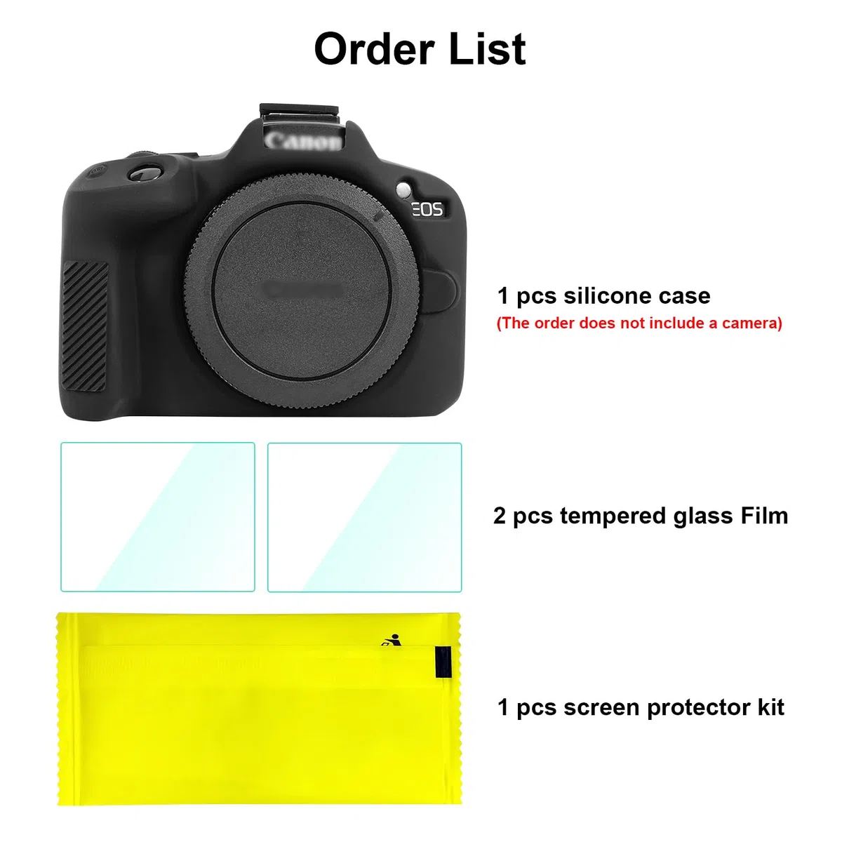 Custodia in silicone per Canon EOS R50 Custodia, accessori con 2 pellicole protettive per schermo, protezione lente rimovibile per fotocamera digitale Canon EOS R50