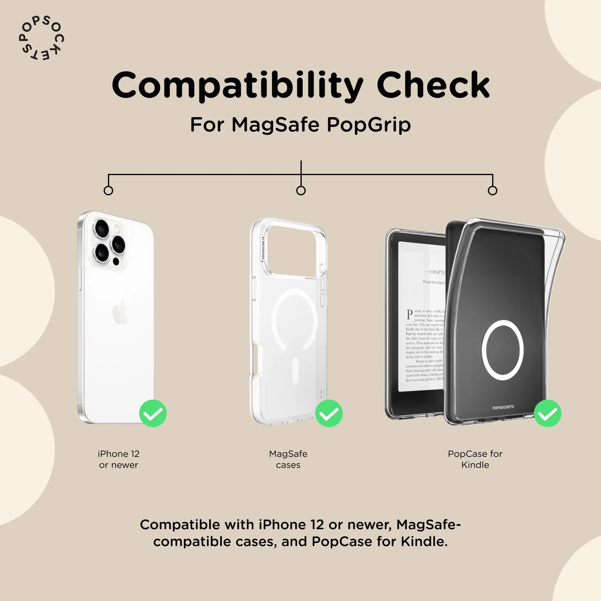 PopSockets Impugnatura rotonda compatibile con MagSafe, anello adattatore incluso, supporto per telefono, compatibile con ricarica wireless - Blue Fields