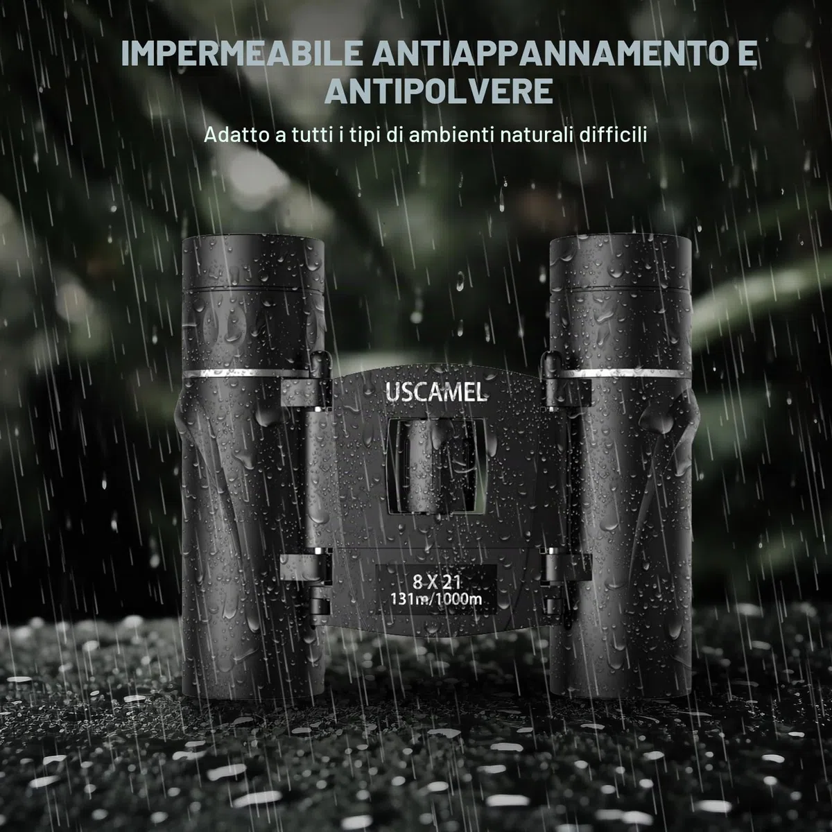 USCAMEL Binocolo Professionale Compatto, 8x21 Mini Binocolo, Alta Potenza Alta Definizione per Bird Watching, Escursionismo, Campeggio Caccia, Viaggio, Sportivi, Concerti