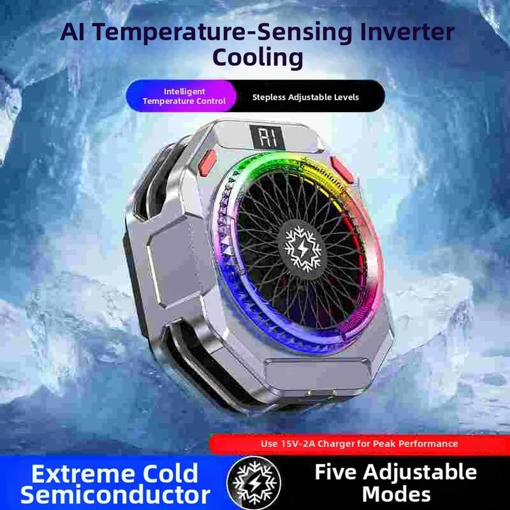 TH28 Pro Raffreddatore per Telefono da Gioco Con Sistema di Raffreddamento Attivo da 30W, Regolazione AI in Tempo Reale, Cinque Livelli di Velocità, Magnetico e per Android e per iOS, Illuminazione