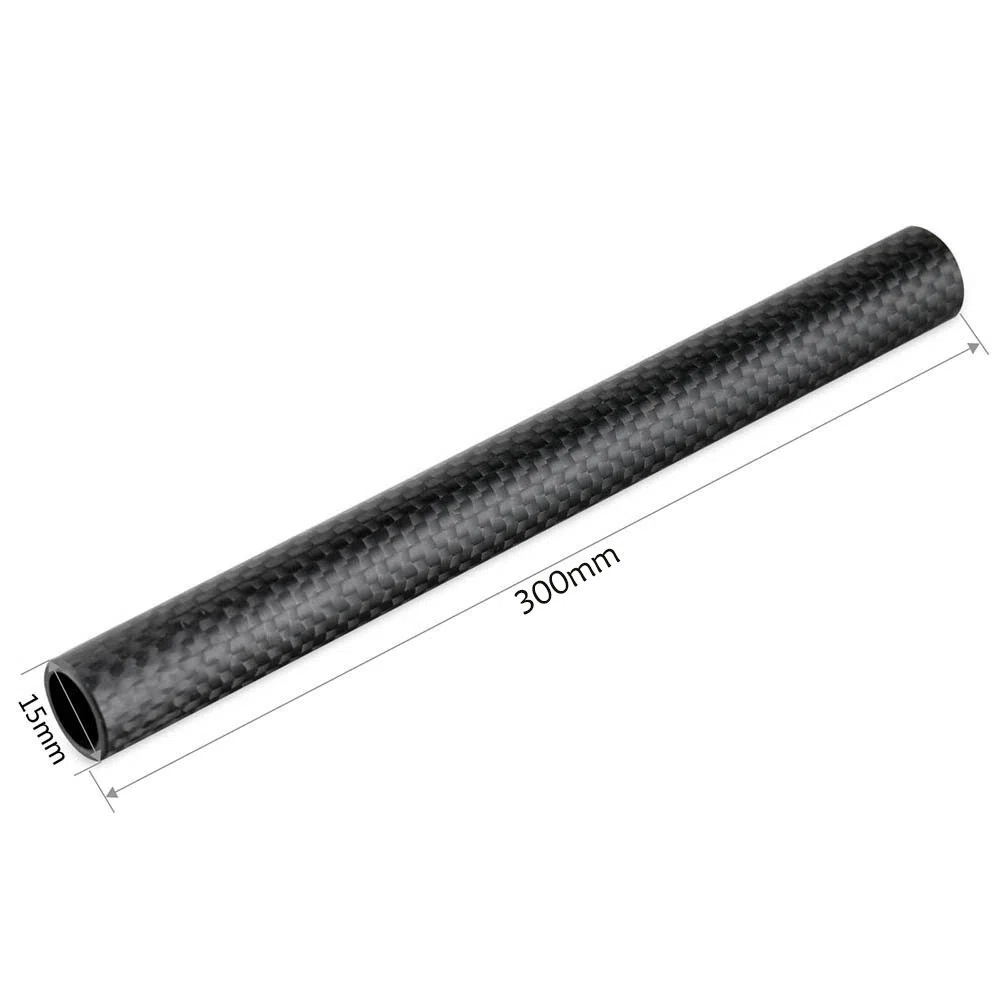 NICEYRIG Lunghezza 30cm (12inch) della fibra del carbonio di 15mm per il sistema di sostegno della guida della spalla di DSLR di 15mm