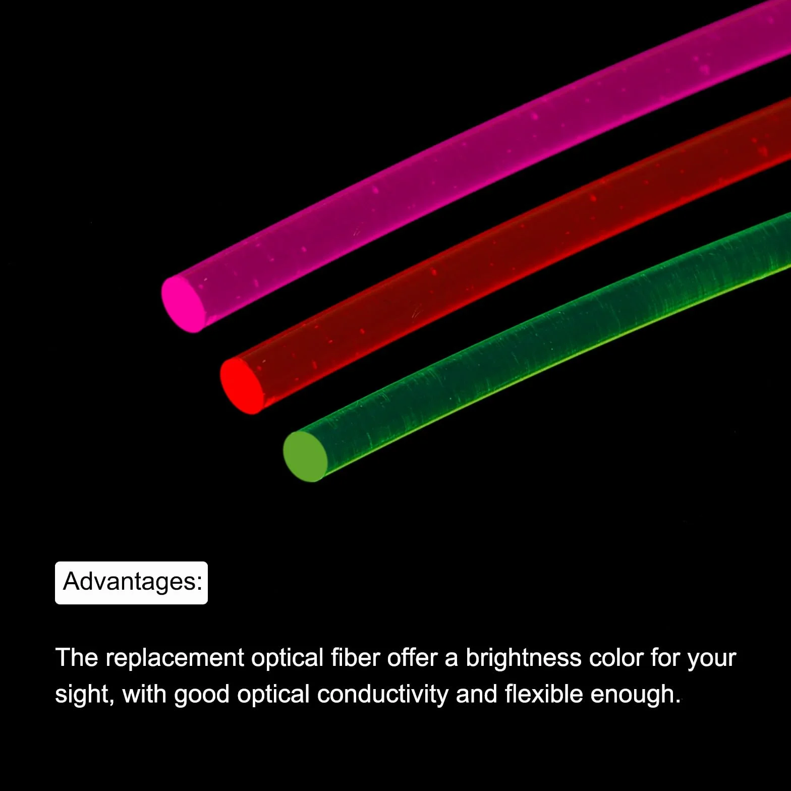 QUARKZMAN Sostituzione Fibra Ottica Mirino Aste, 6pz 2.5mmx15cm PMMA per Archi Mirini DIY Arte Fluorescenza Rosso Verde Arancione
