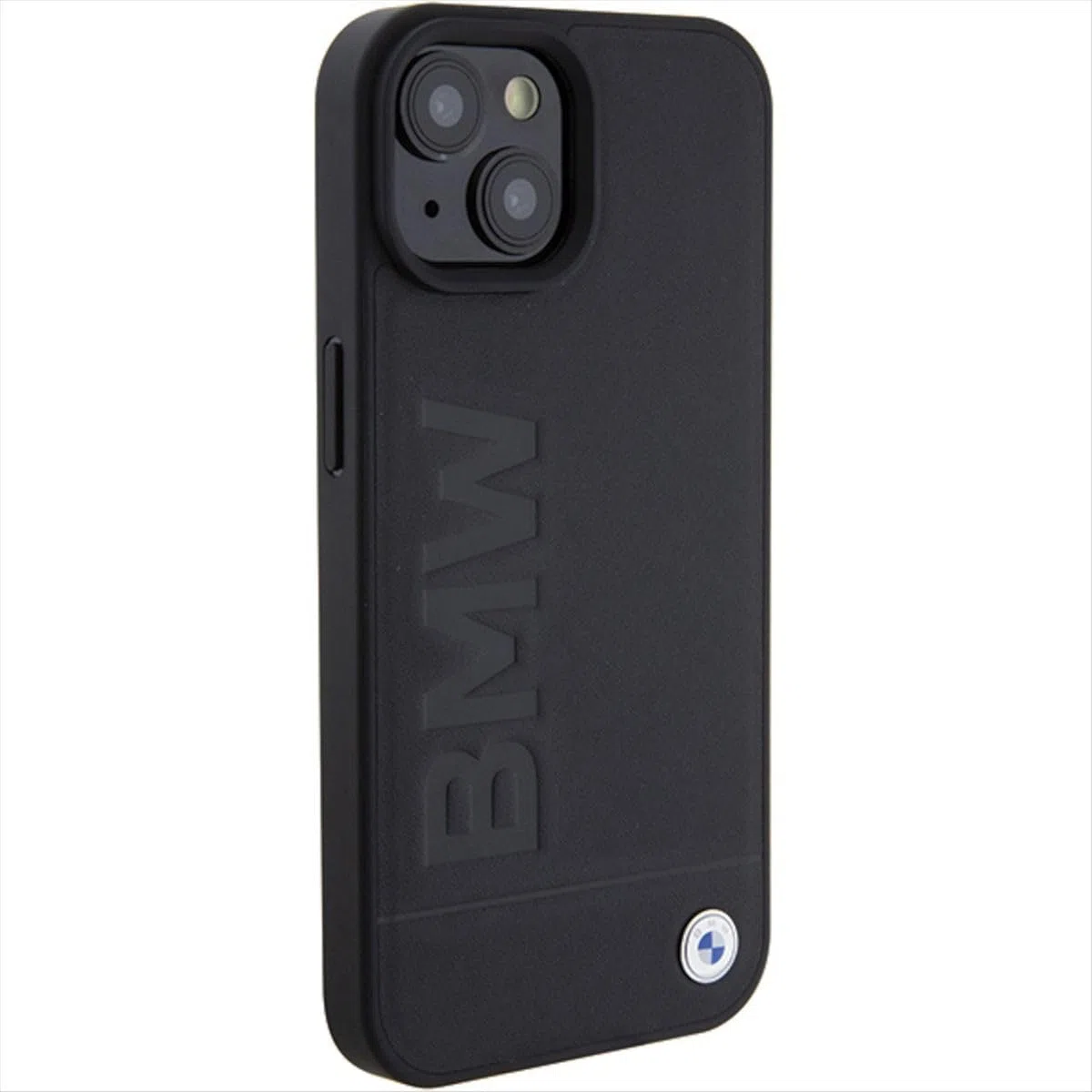 BMW BMHCP15SSLLBK - Custodia in pelle per iPhone 15 da 6,1", colore: Nero
