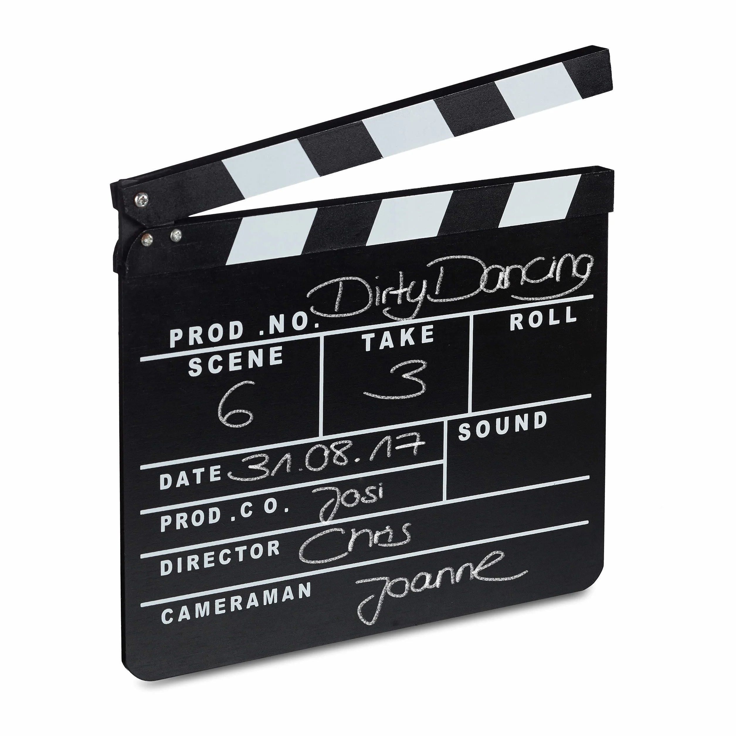 Relaxdays 2 Ciak Cinema in Legno, Clapperboard Regista, Accessori Set Cinematografico, Lavagna HxL: 26 x 30 cm, Nero
