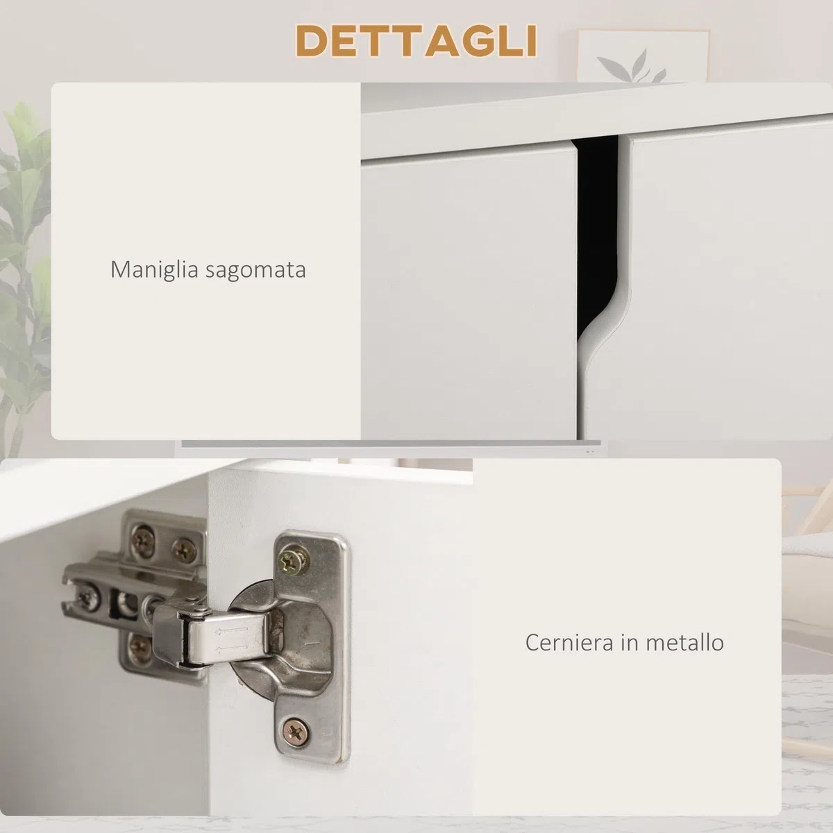 HOMCOM Mobile Porta TV Fino a 42'' con Armadietto e Ripiani Aperti, Mobiletto TV per Salotto e Soggiorno in Legno, 120x30x41cm, Bianco