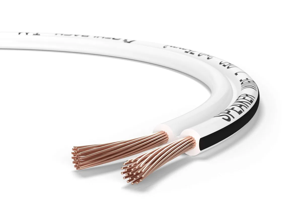 Oehlbach Speaker Wire SP-7 - Cavo per altoparlanti stereo HI-FI - cavo per altoparlanti con OFC (rame senza ossigeno) 2 x 0,75 mm² - cavo per altoparlanti a mini bobina - bianco 20 m