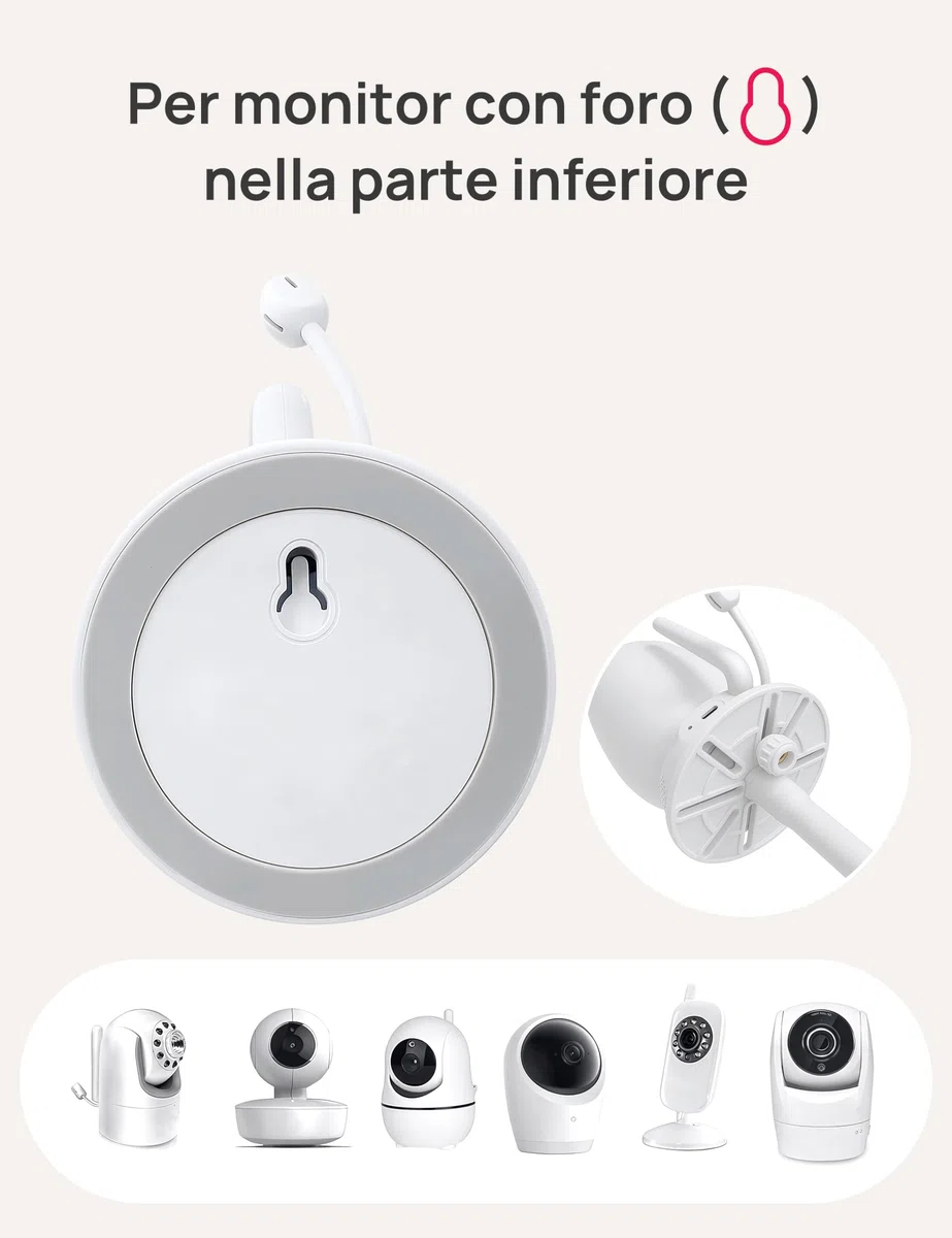 Dr.Care Supporto per Baby Monitor, Clip Universale Regolabile per Telecamera Bambino, Compatibile con Tutti i Baby Monitor, Braccio Flessibile Lungo per Culla, Senza Strumenti