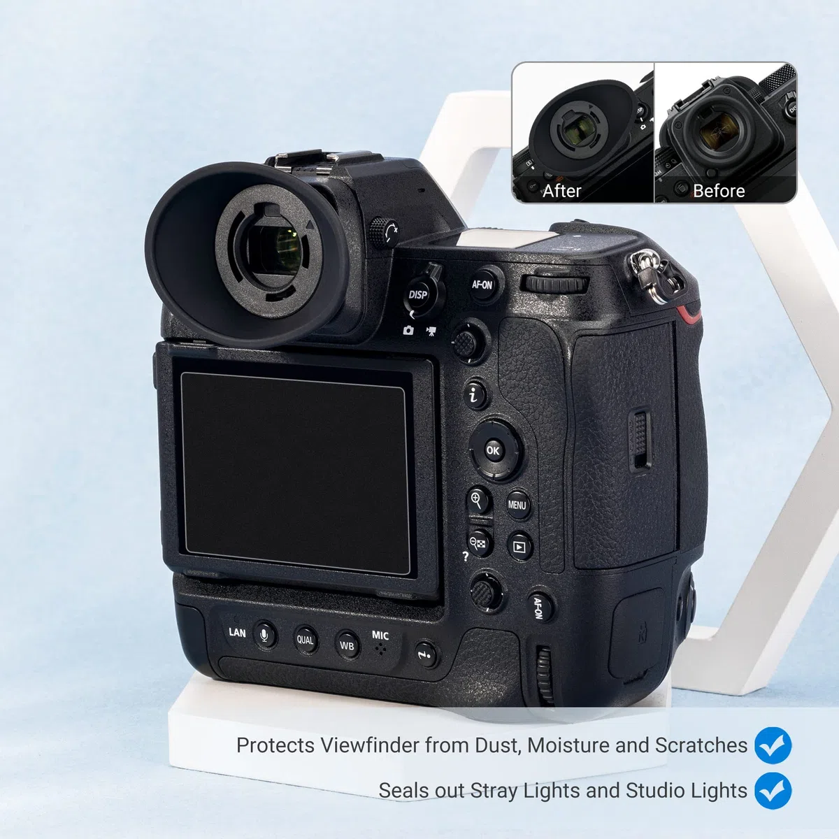 JJC Protezione mirino oculare in silicone morbido per Nikon Z9, Z 9, Z8, Z 8 Mirrorless fotocamera sostituisce Nikon EN-DK33