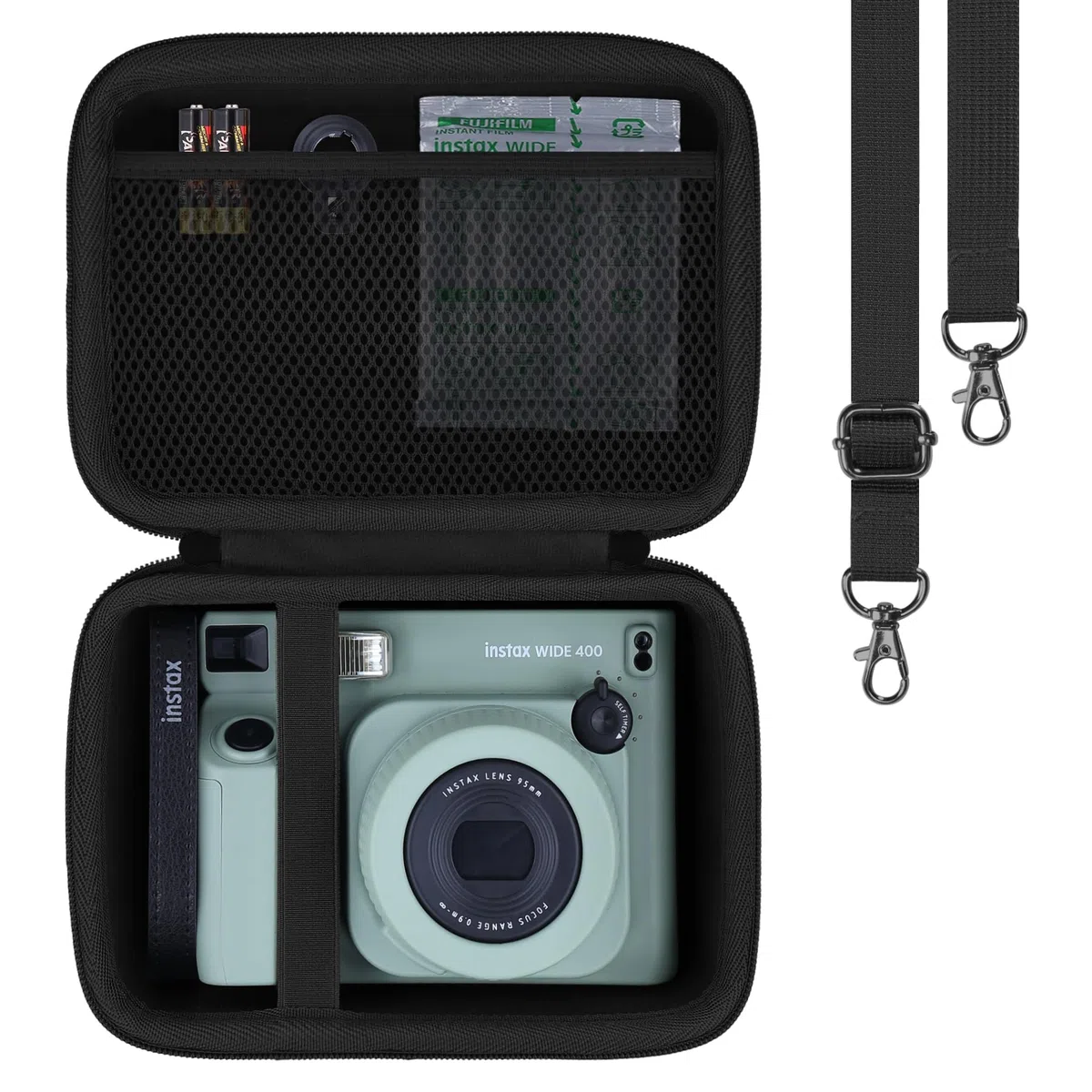 Aenllosi Custodia Dura di Stoccaggio Compatibile con i Fujifilm INSTAX WIDE 400 Fotocamera,Fujifilm Fotocamera Istantanea Analogica Borsa,Nero.(Solo Custodia)