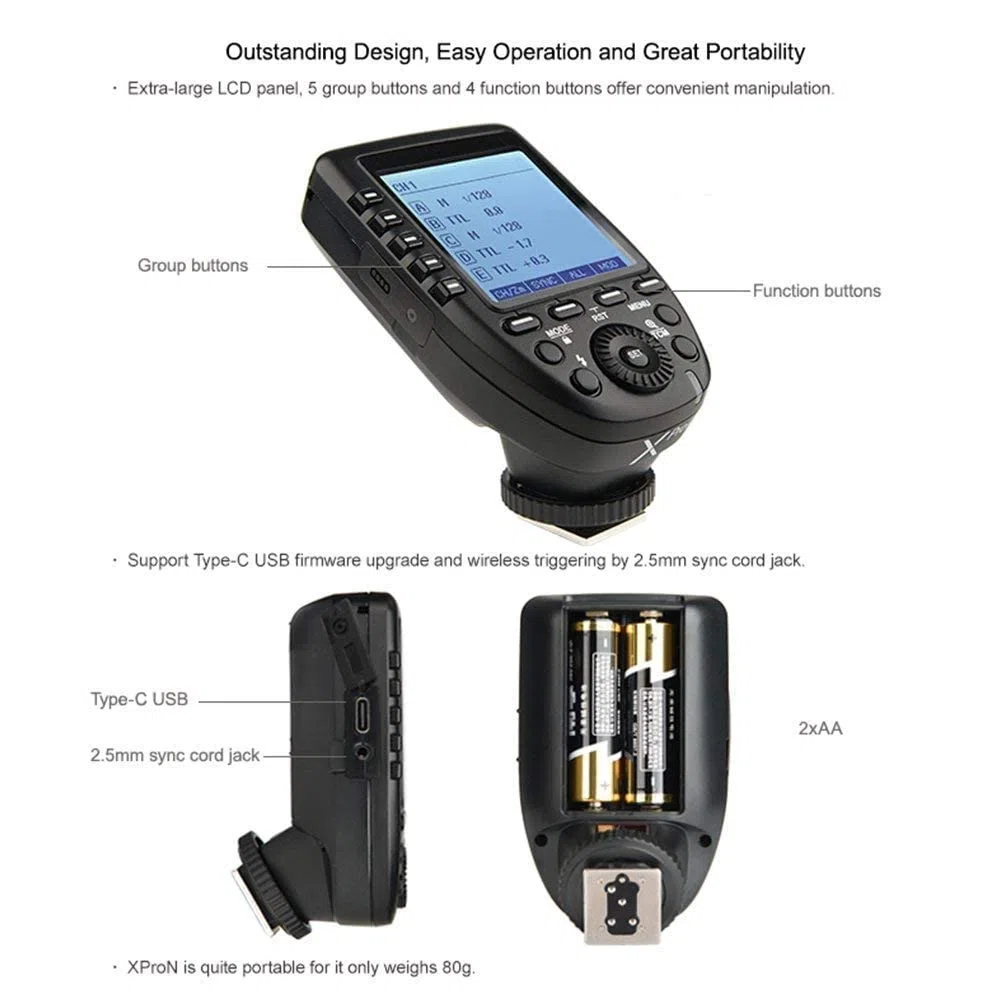 Godox XPro-S TTL Wireless Flash Trigger 2,4 G XproS Trasmettitore 1/8000s HSS E-TTL Ad Alta Velocità per Fotocamere Sony A77II A77 A99 ILCE-6000L A9 A7R A7RIII A350 DSC-RX10