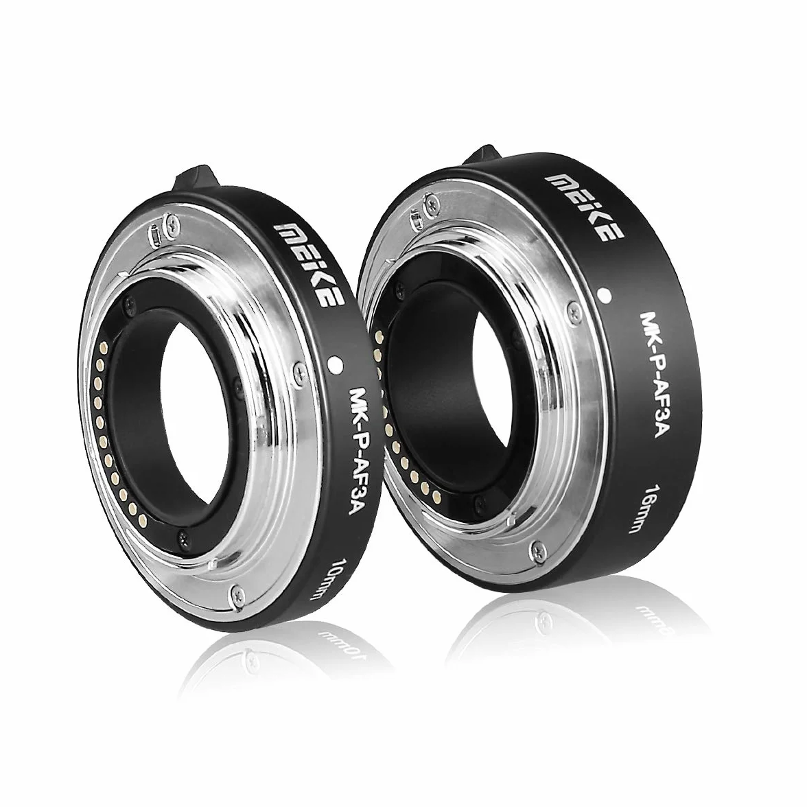 Meike MK-P-AF3A Tubo di prolunga autofocus in metallo per obiettivi Olympus Panasonic Micro Quattro Terzi M4/3 (10mm+16mm)