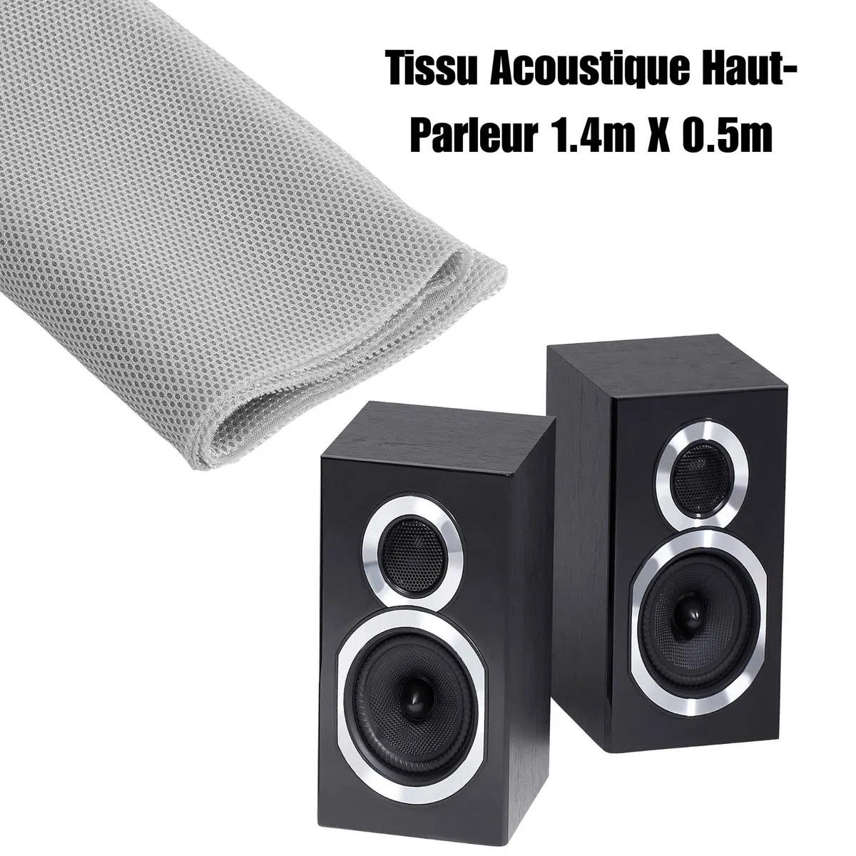 Panno per Griglia 1,4 MX 0,5 m Tessuto a Rete per Altoparlanti Antipolvere per Altoparlanti Hi-Fi Cassa Acustica da palcoscenico(Grigio)