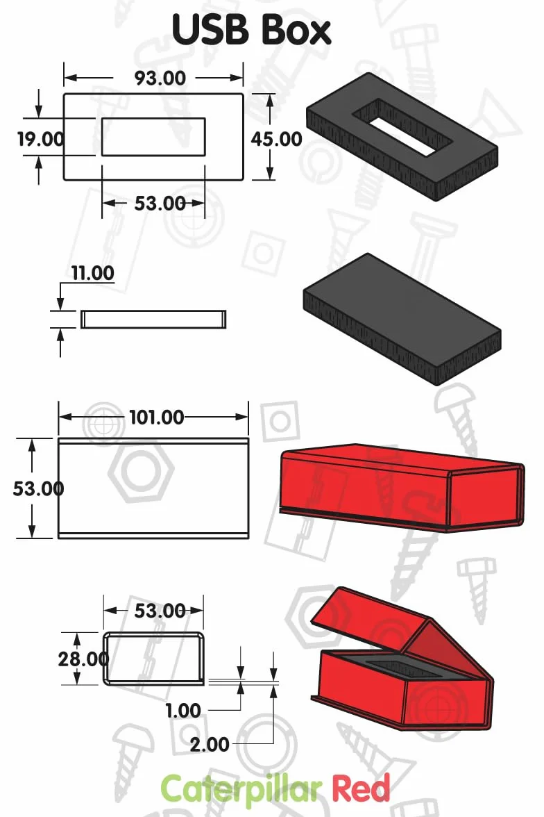 4x scatolette regalo magnetiche USB da presentazione, Bianco - per chiavette USB e drive rimovibili