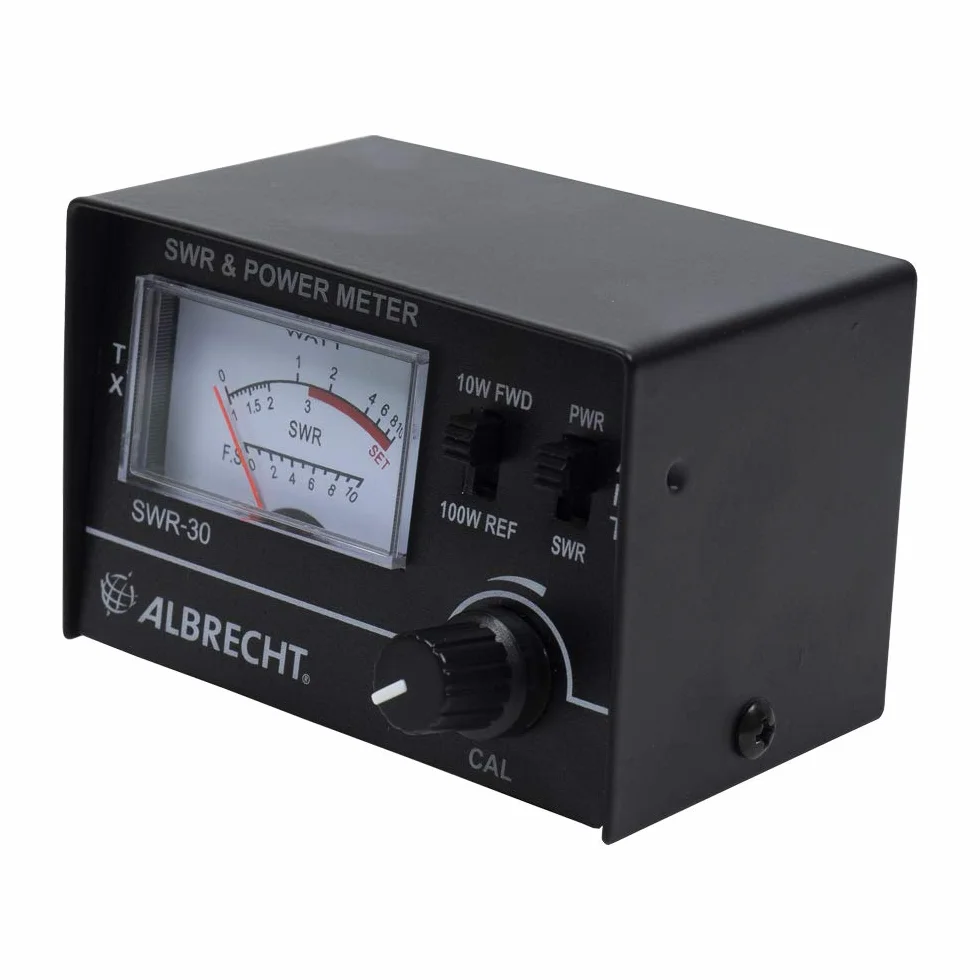 Midland - Riflettometro Albrecht SWR-30 per Antenna Radio CB, Misuratore SWR di Potenza e Onda Stazionaria per Sintonizzare Antenne Radio CB e Potenza Trasmettitore nella Gamma di Frequenza 3,5-50 MHz
