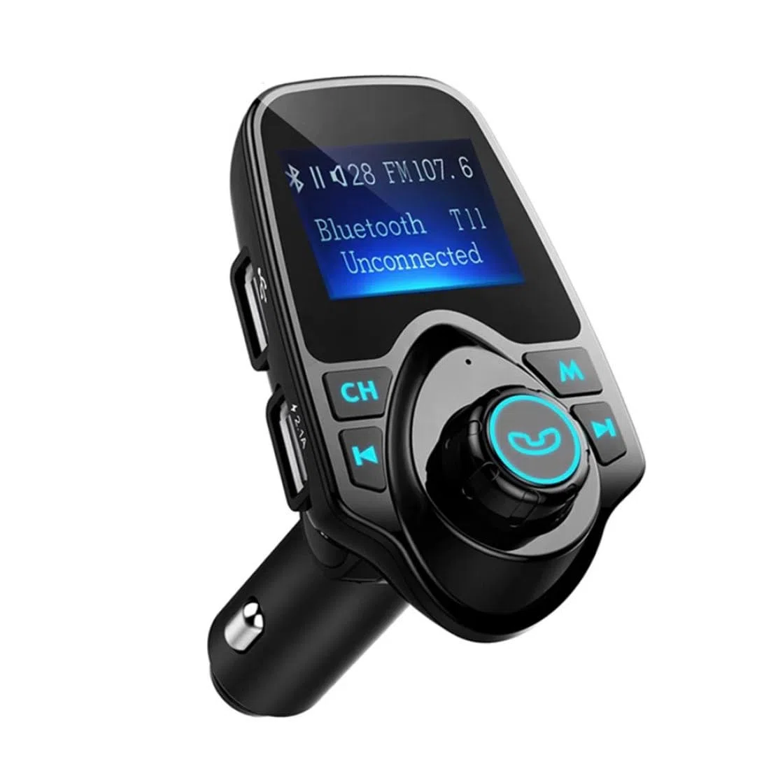Trasmettitore FM per auto trasmettitore FM wireless per l'adattatore audio radio wireless con auto con chiamata senza mano LCD Display Music Player Car Black