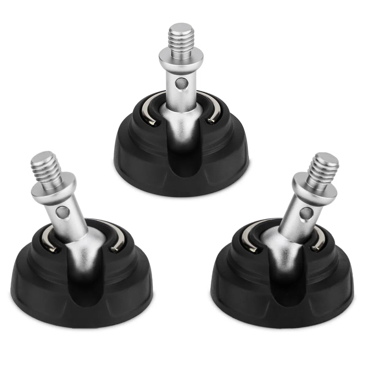 Set di 3 piedini per treppiede in gomma con viti da 9,5 mm, filettatura antiscivolo universale per fori per viti da 9,5 mm, larghezza 50 mm