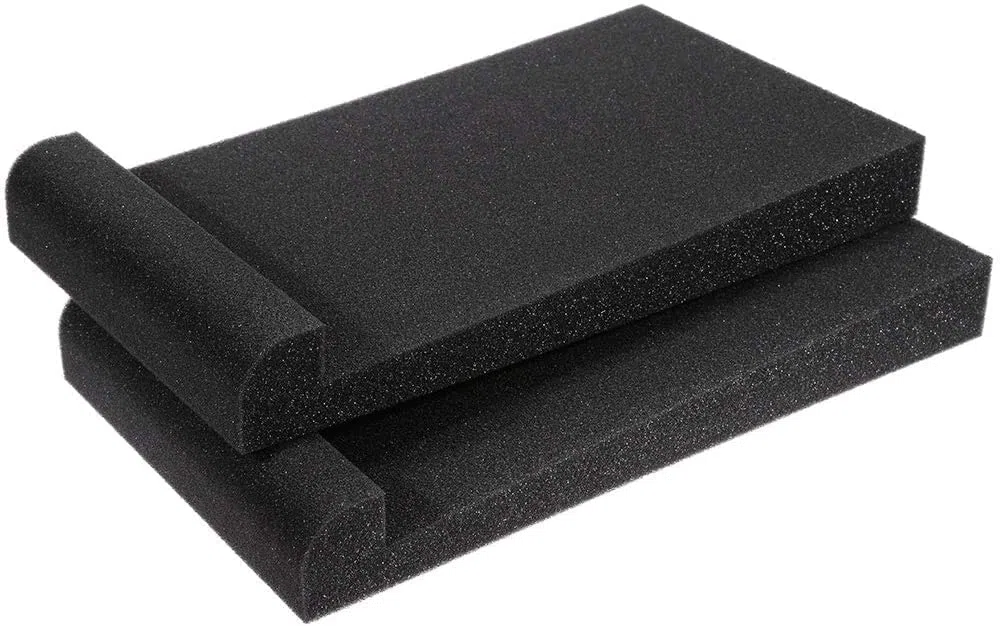 Anpro, 2 cuscinetti isolanti acustici per monitor da studio, base stabilizzante, 30 cm x 17 cm x 3,5 cm, neri 30x 17x 3.5cm Nero