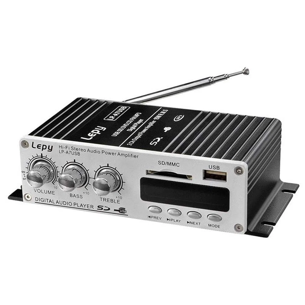 DollaTek Lepy A7USB Amplificatore di Potenza per Auto Amplificatori Stereo per Lettore MP3 FM USB da Auto Multifunzionale