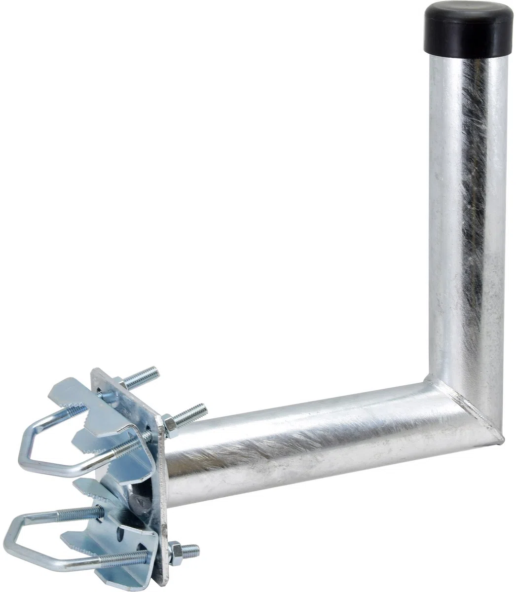 Satix supporto tubolare ad angolo 25 cm per parabola satellitare, acciaio zincato