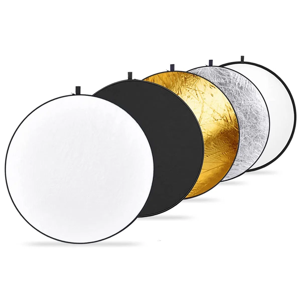 NEEWER 60cm Riflettore di Luce Diffusore di Luce 5 in 1 Multi Disco Pieghevole con Borsa - Traslucido, Argento, Oro, Bianco e Nero per Fotografia da Studio Illuminazione e Illuminazione per Esterni