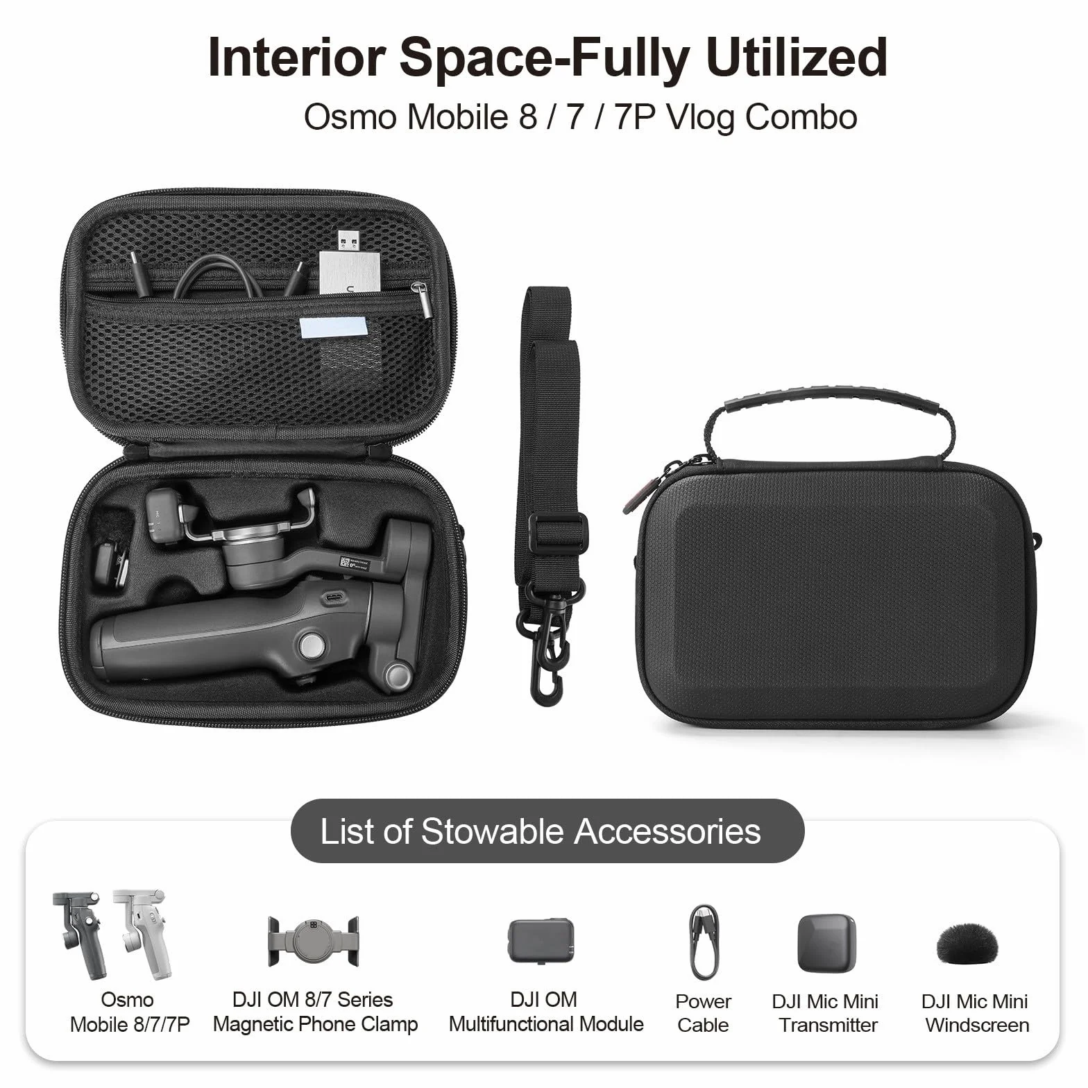 Osmo Mobile 8/7P - Borsa portatile per DJI Osmo Mobile 8/7/7P Vlog Combo Accessori