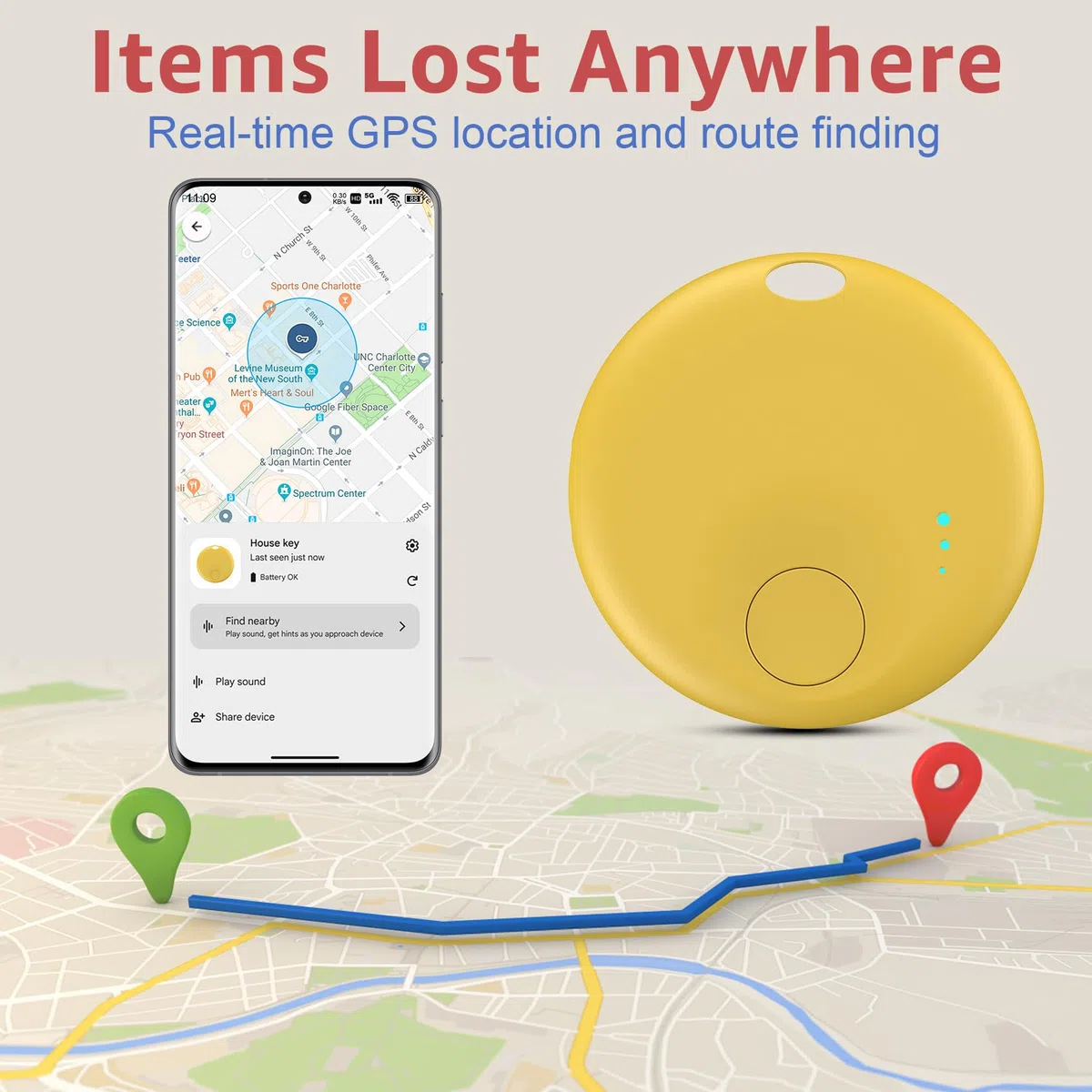 Air Tracker Android e iOS, 4 PCS Smart Tracker Tag GPS Localizzatore Chiavi Compatibile con Trova Dispositivo e Apple Find My, Bluetooth Tracker Compatibile per Portafogli,Chiavi,Zaini