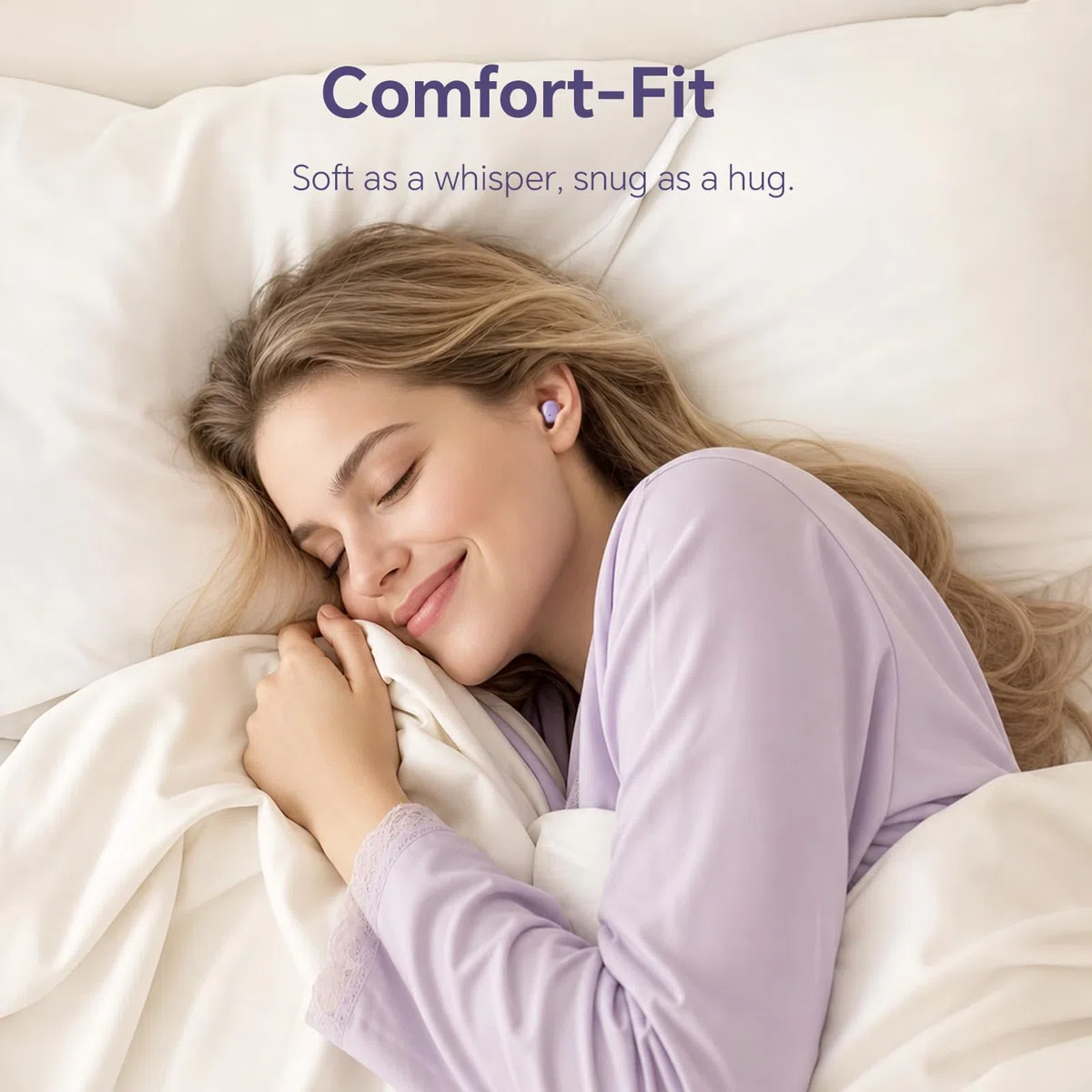 Xmenha Mini auricolari invisibili, piccoli, viola, wireless, nascosti, discreti, per orecchie piccole, Bluetooth, morbidi e piccoli, per iPhone, Android, dormire, ufficio, lavoro, pendolari