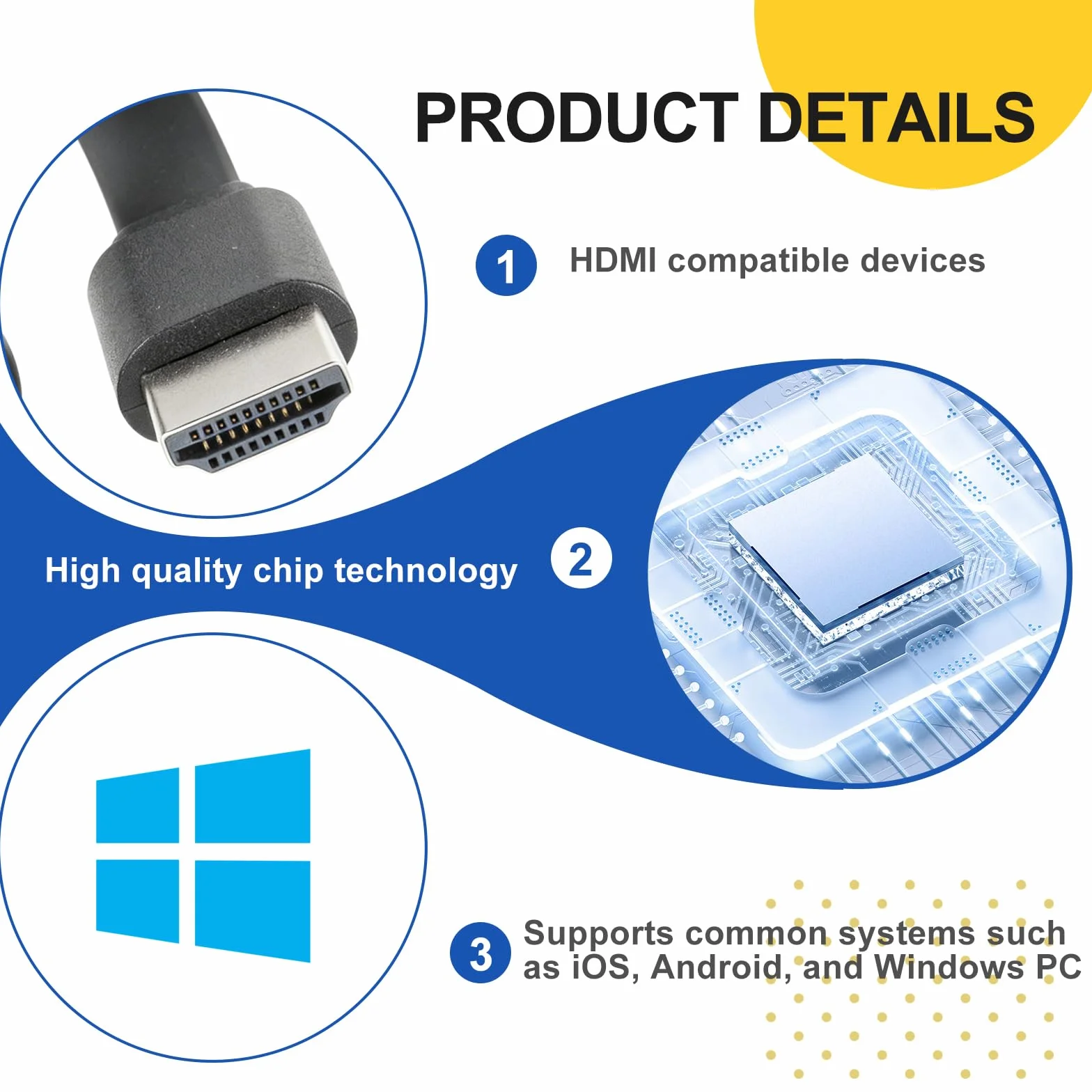 Adattatore Wireless HDMI 4K HD, Display Adattatore con Screen Mirror per Miracast/DLNA/AirPlay, HDMI Dongle compatibile con Android, OS, Windows, TV, proiettore, laptop, smartphone, tablet monitor